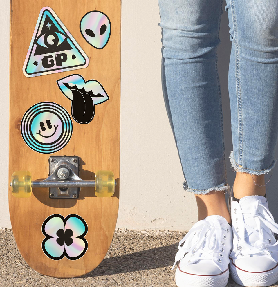 autocolantes holográficos skate
