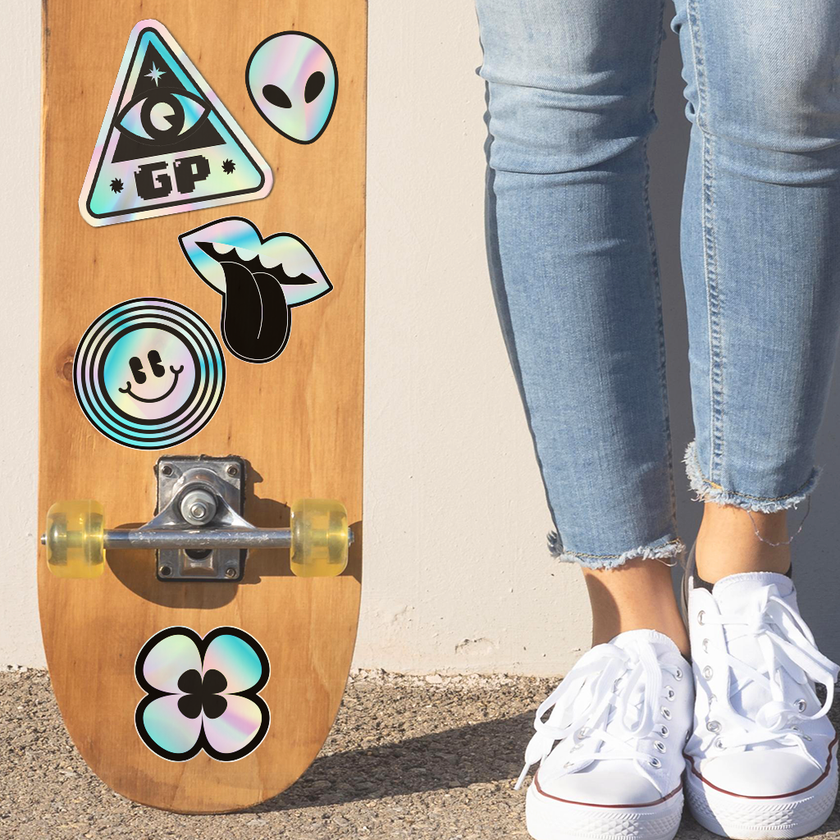 autocolantes holográficos recortados