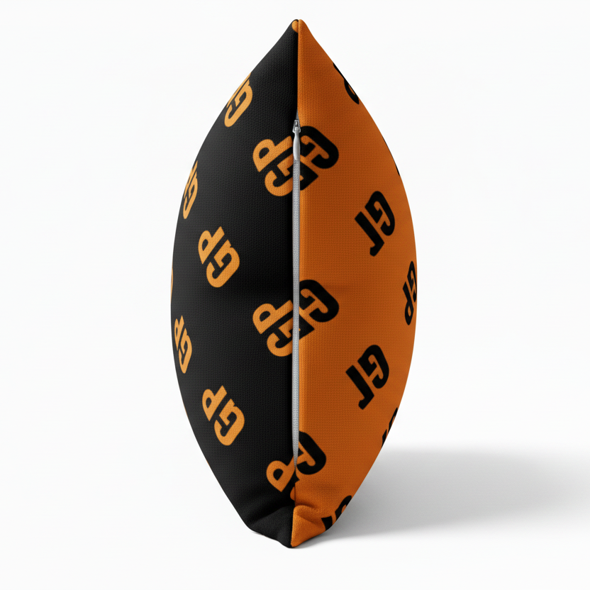 Almofada com fecho comprido funcional