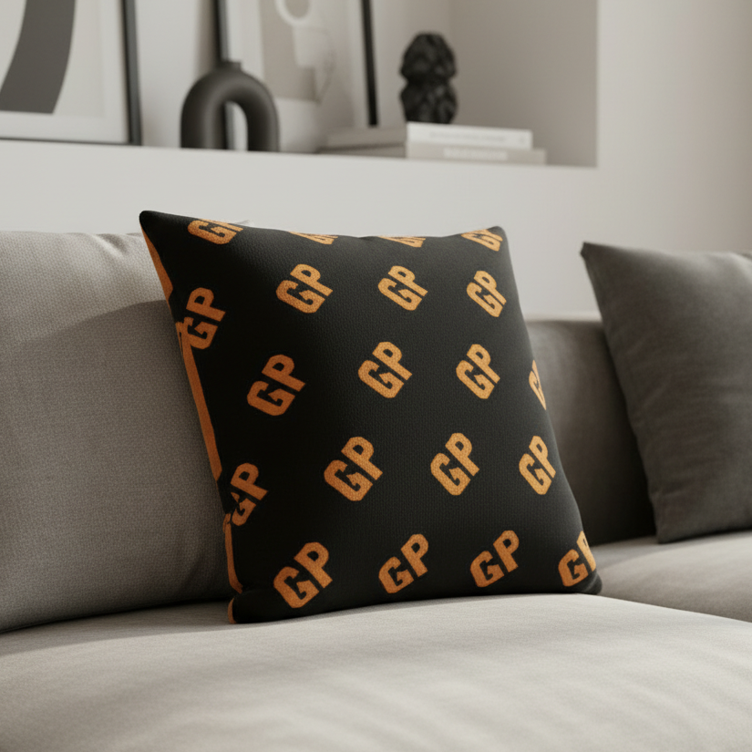 Almofada personalizada - close-up em sofá