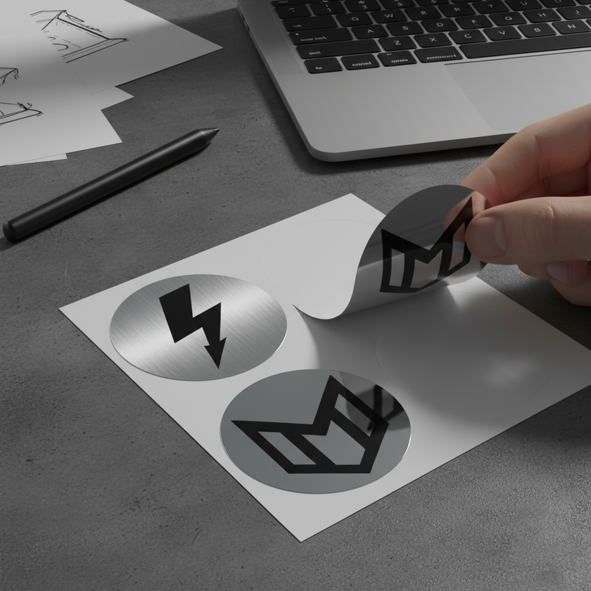 Autocolantes metálicos kiss-cut cenário