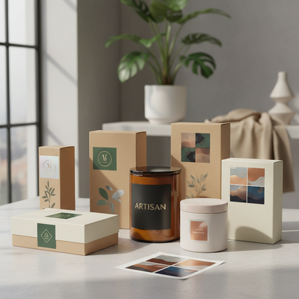 Autocolantes quadrados embalagens indoor