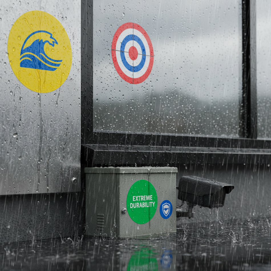 Autocolantes redondos resistente chuva