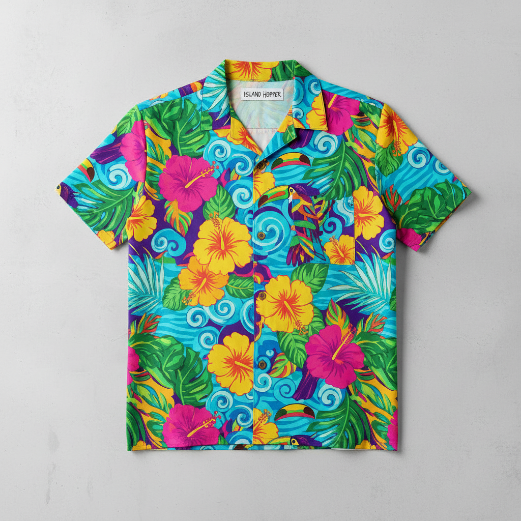 Camisa Havaiana Personalizada Mockup