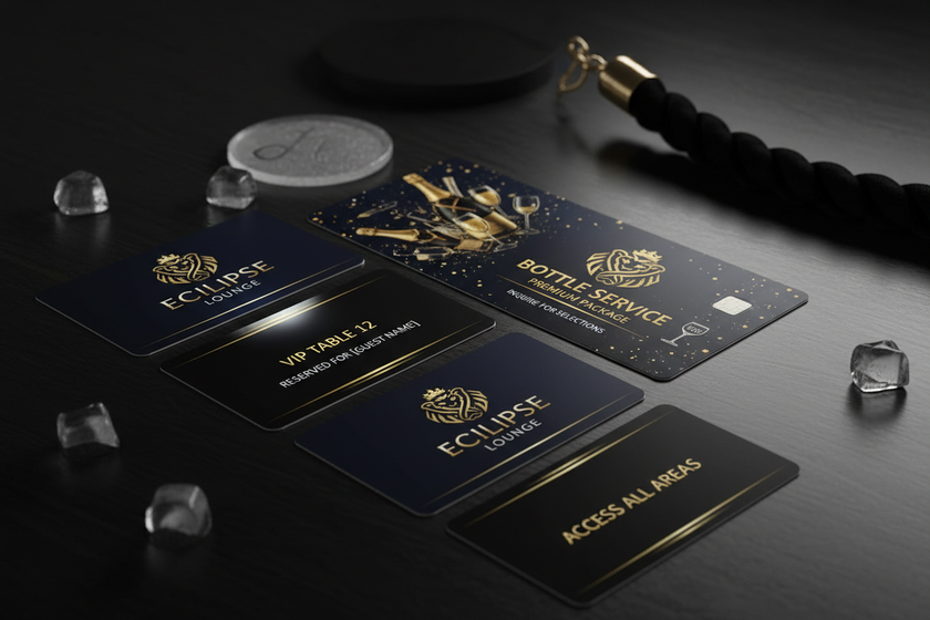 Cartões VIP de mesa de discoteca