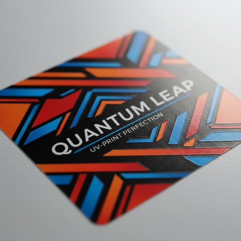 Close-up vinil impressão UV quadrado