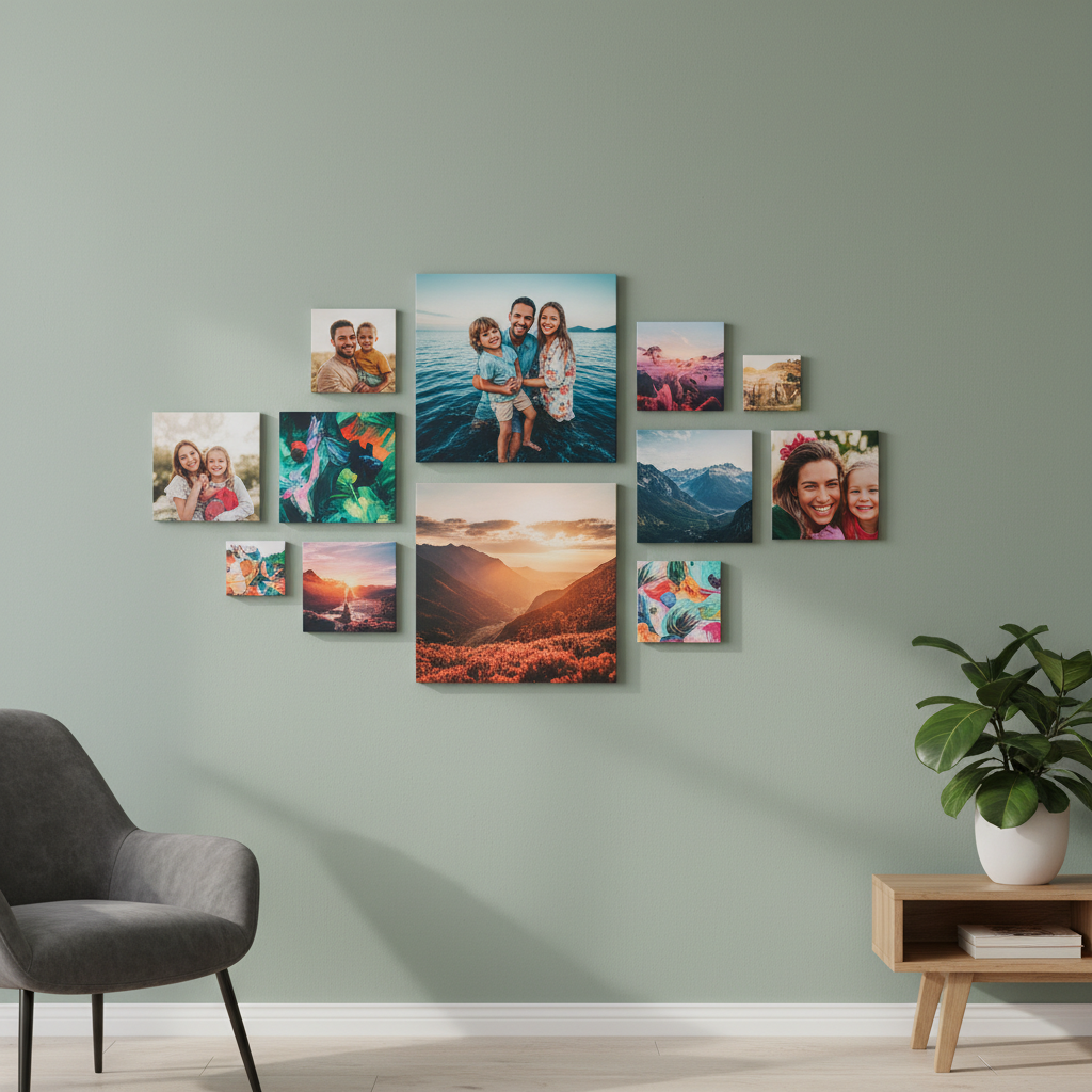 Composição de várias telas quadradas