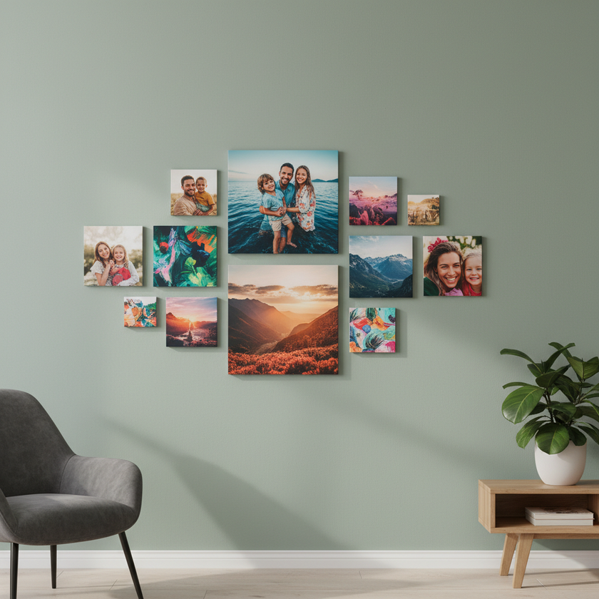 Composição de várias telas quadradas