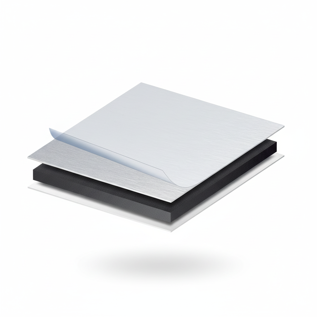 Detalhe estrutura dibond camadas