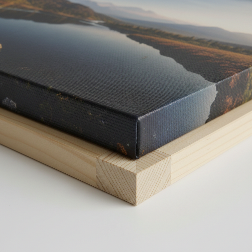 Detalhe textura algodão e perfil 4cm da tela