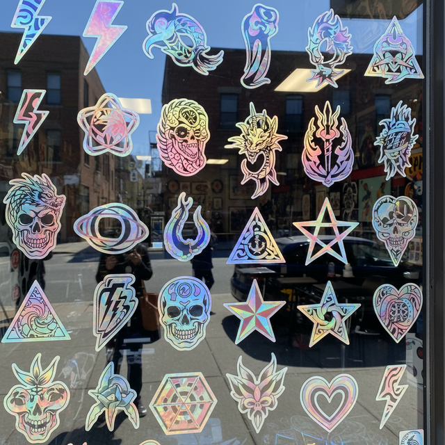 Holográficos loja tatuagens formas variadas