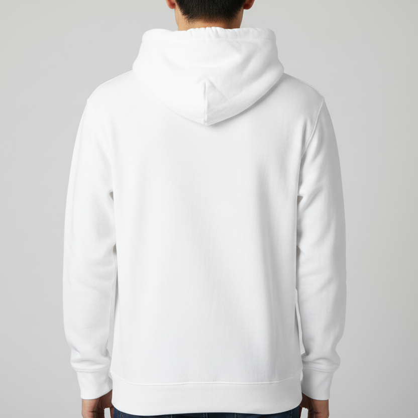 Hoodie Branco com Modelo - Costas