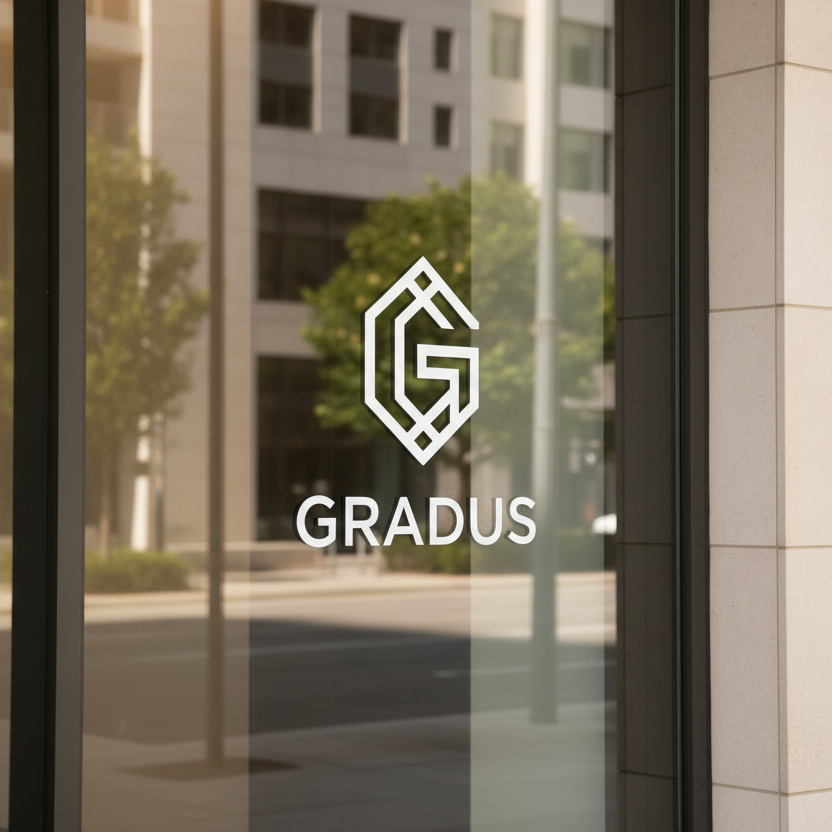 Logo minimalista em vinil branco