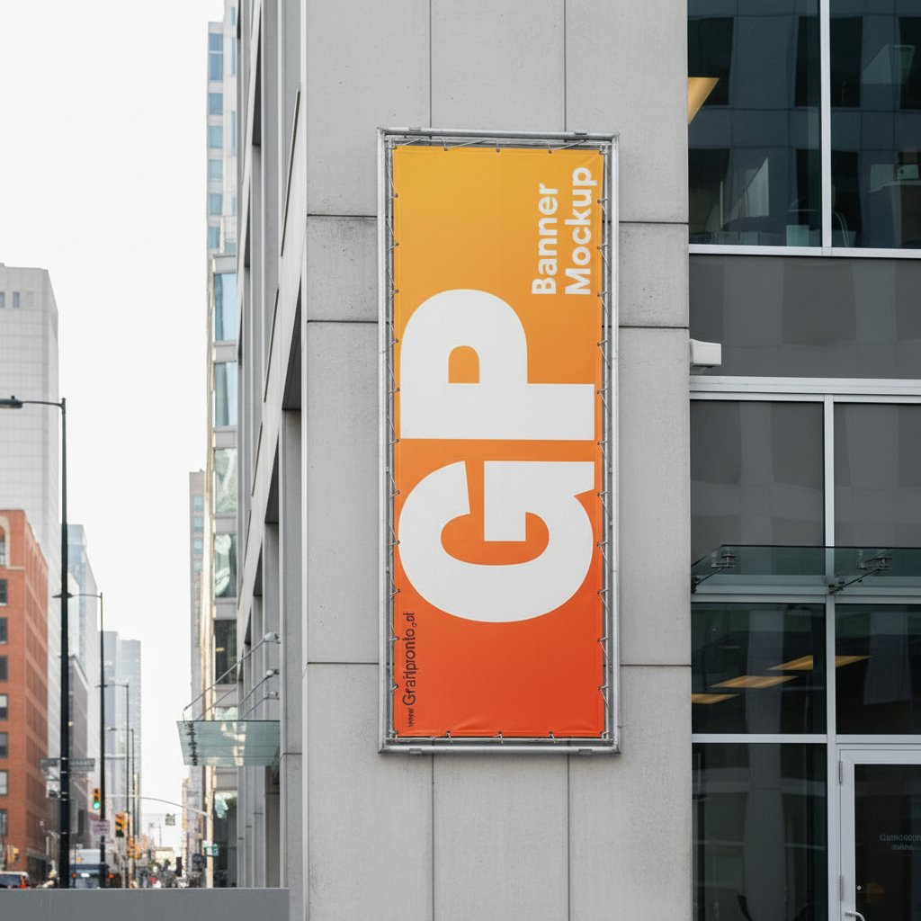 Lona publicitária em fachada