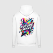 Mockup verso hoodie branco DTF com cores vibrantes
