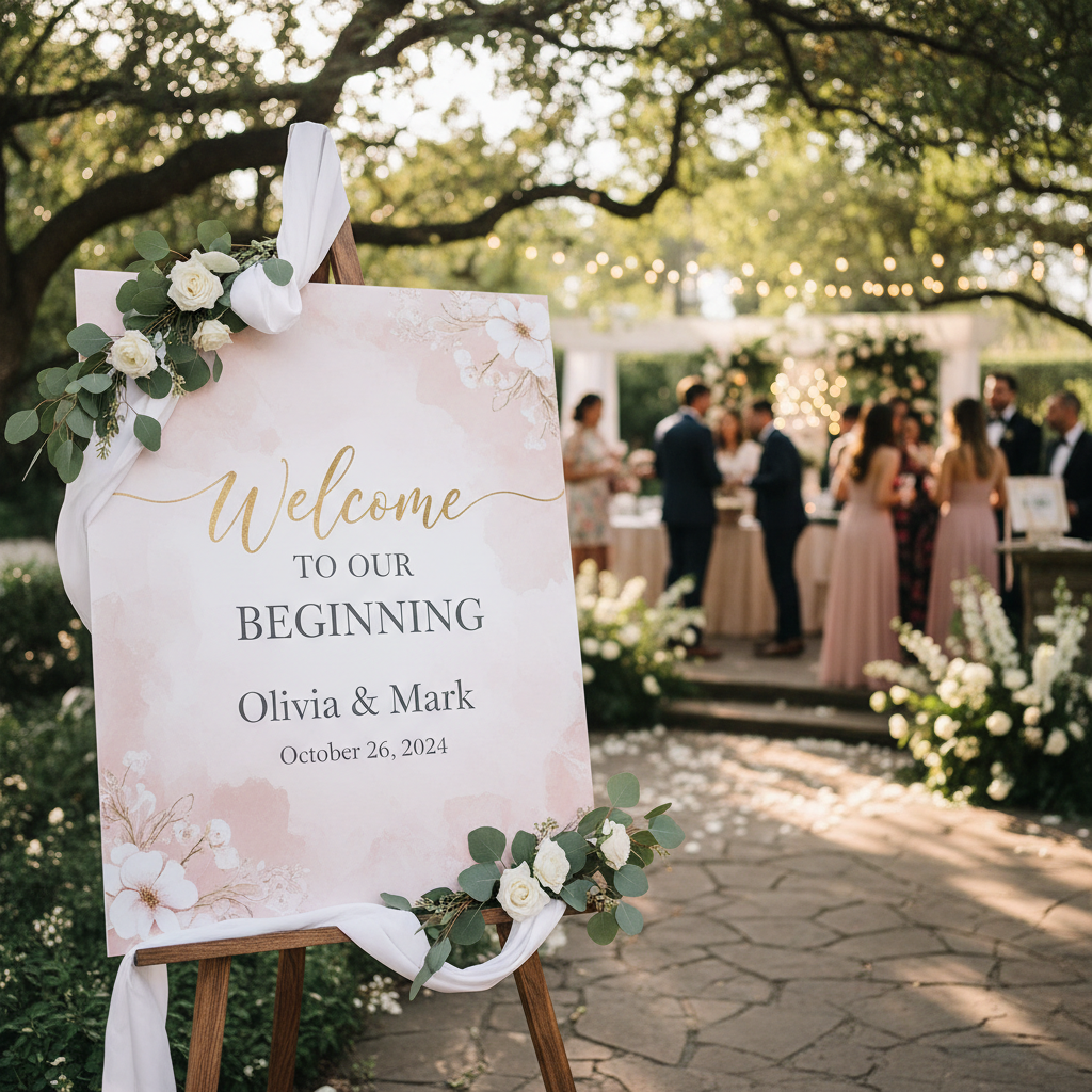 Placa PVC 3mm casamento evento