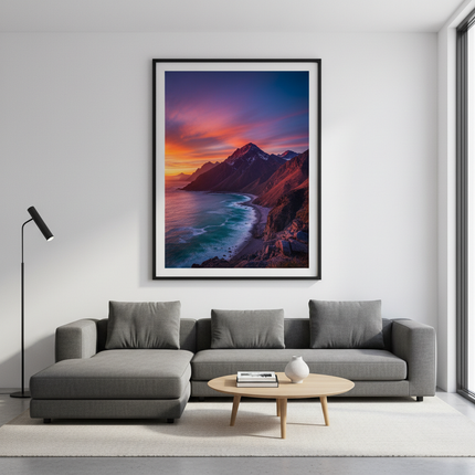 Poster A0 emoldurado com paisagem vibrante