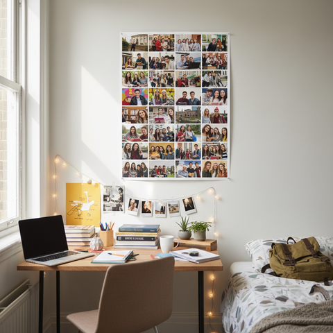 Poster A1 tamanho correto em quarto de estudante