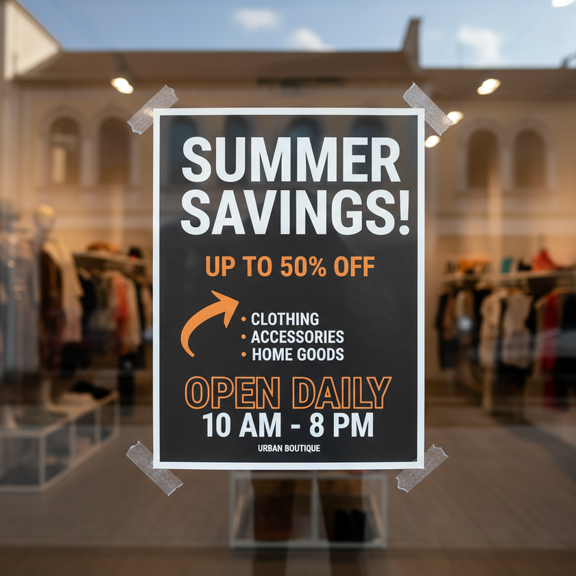 Poster A2 em vidro vista exterior