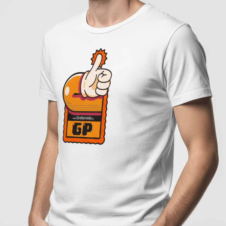 T-shirt branca frente com grafismo