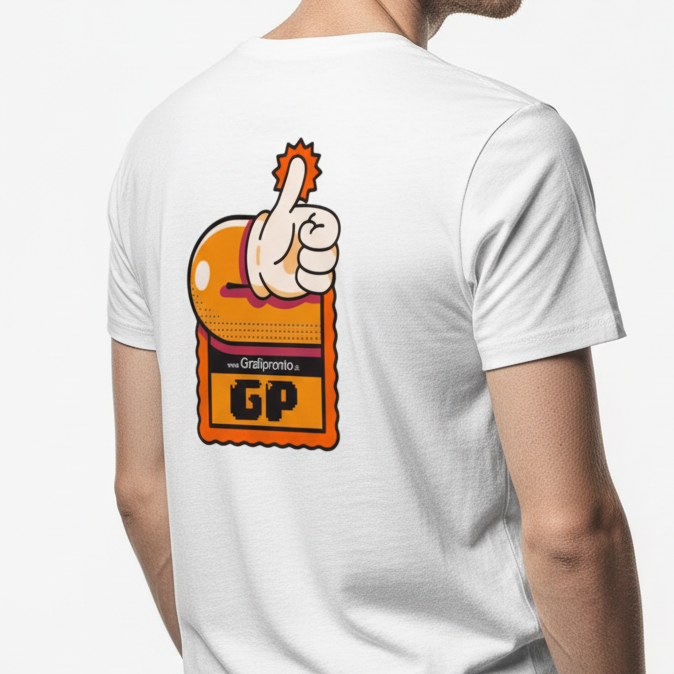 T-shirt branca verso com grafismo