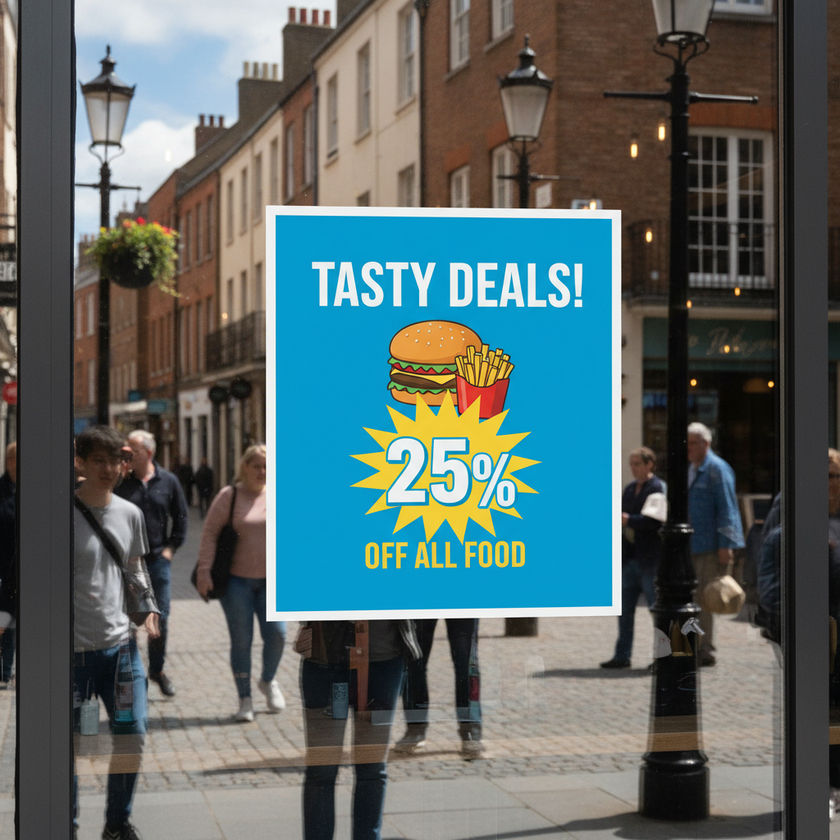 vinil autocolante para vidro restaurante